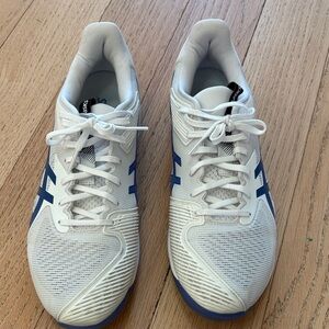 ASICS Men's White and Navy Athletic Shoes